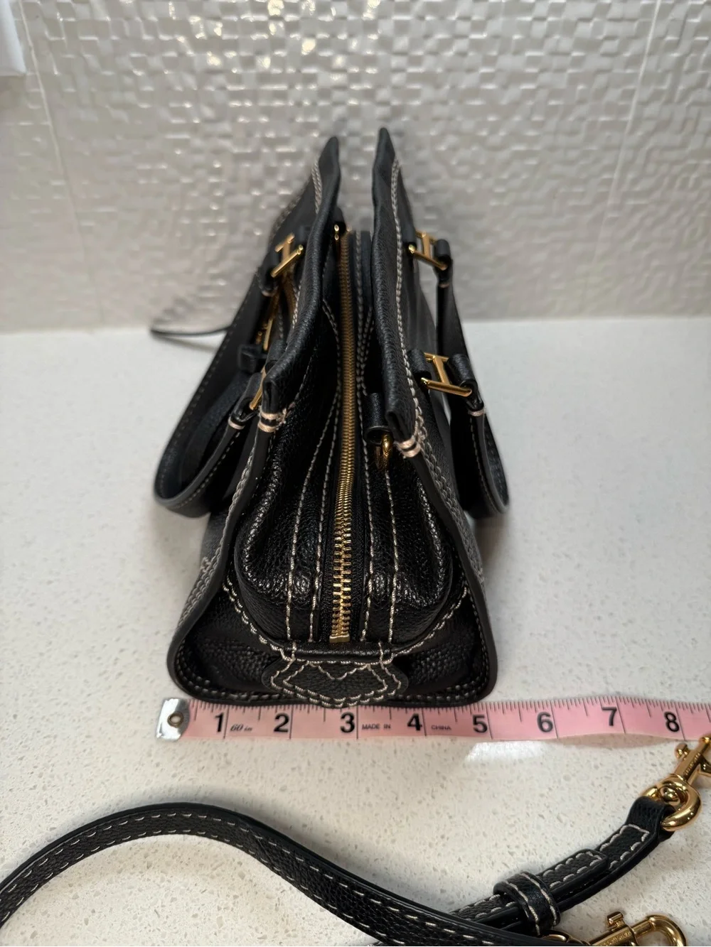 Marc Jacobs Small Black Pebbled Leather Gold Hardware Handbag